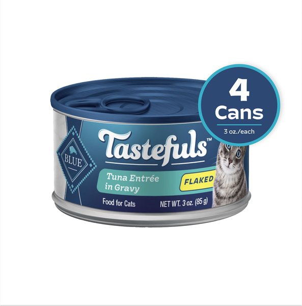 Blue Buffalo Tastefuls Tuna Entrée in Gravy Flaked Wet Cat Food (3-oz can, case of 4)