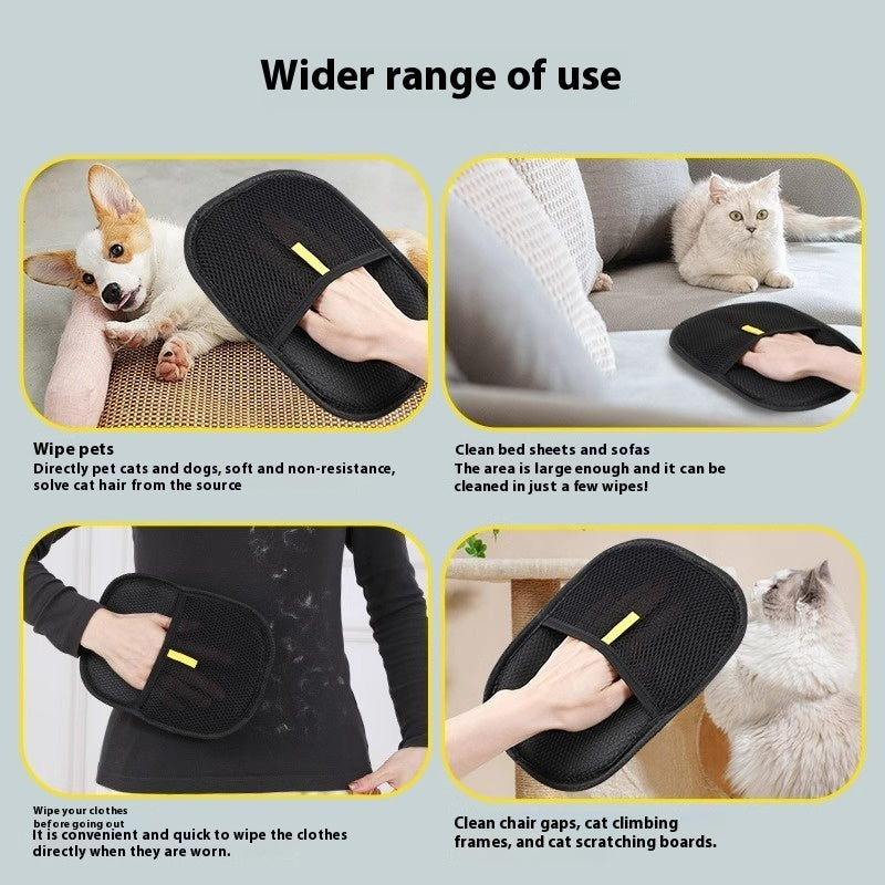 Pet Grooming Gloves – Gentle Hair Removal & Massage for Dogs & Cats