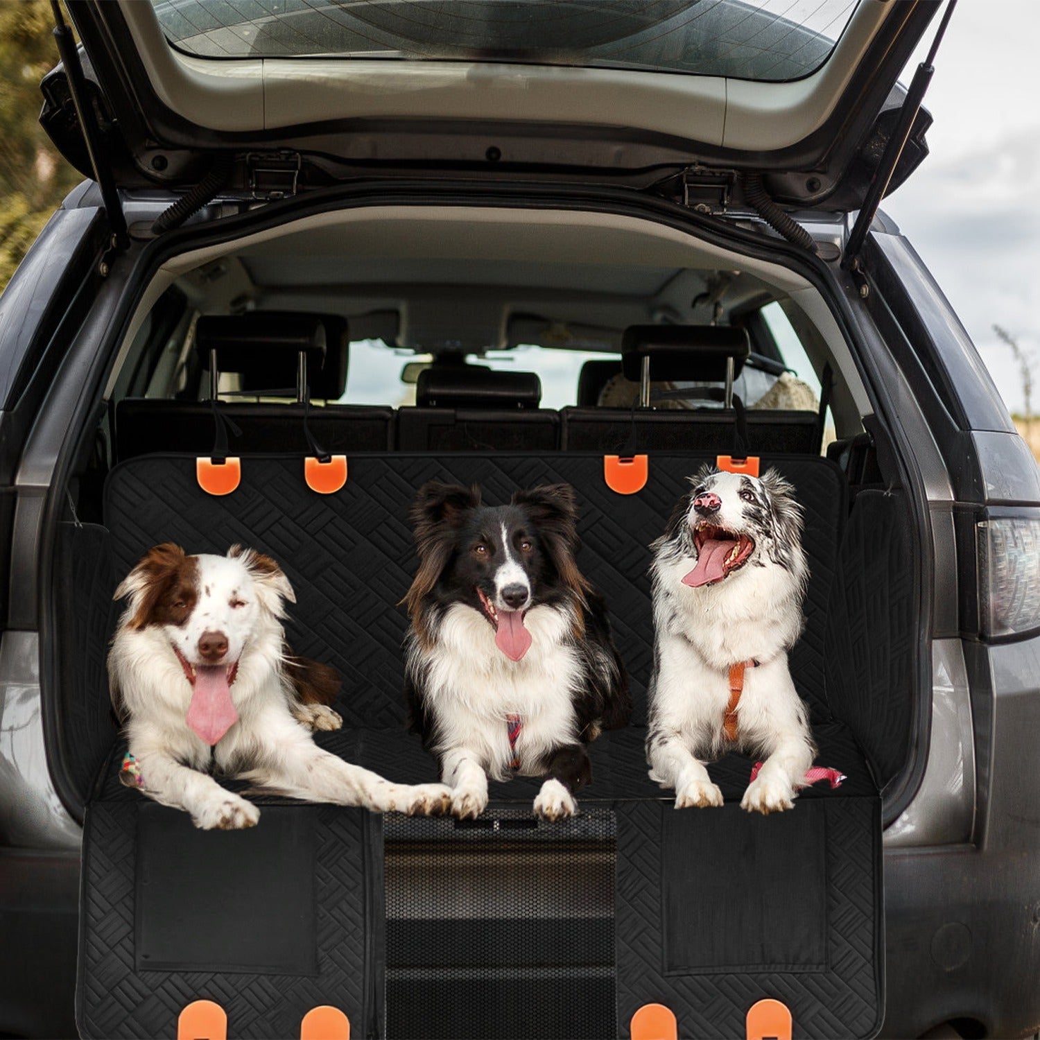 Waterproof Dog Car Back Seat Cover with Side Flaps – Full Bench Protection