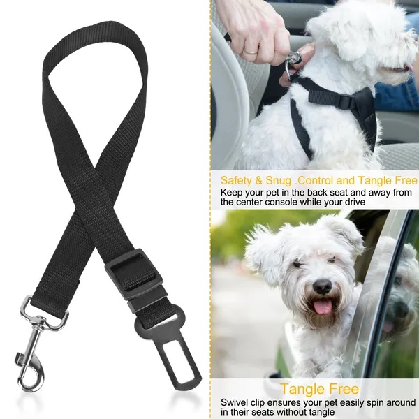 Adjustable Dog Car Seat Belt 2-Pack – Heavy Duty Safety Tether for All Dogs, Universal Fit - Image 3
