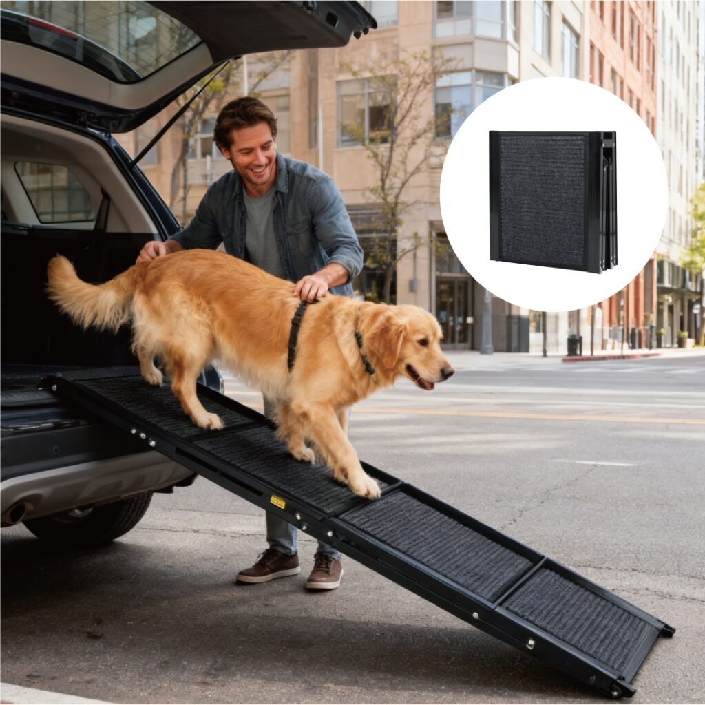 Only4MyPets 71-inch foldable dog car ramp for SUVs and trucks