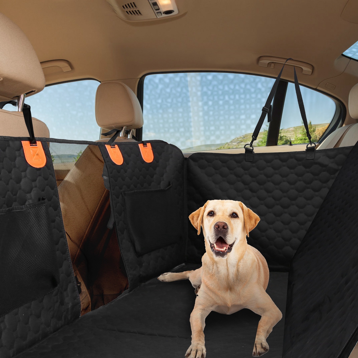 Dog Car Back Seat Cover with Kick Protection Flaps — Waterproof 600D - Image 8