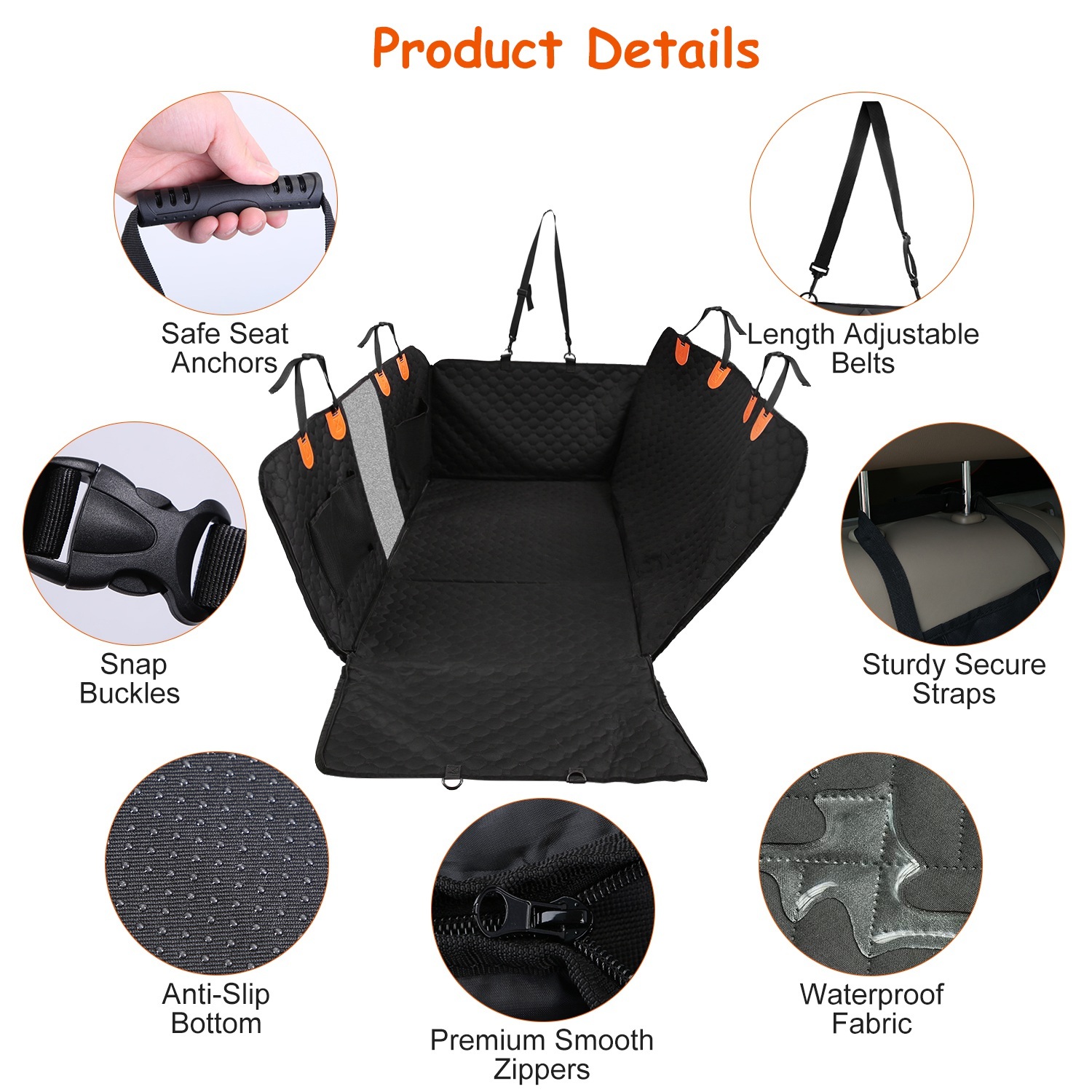 Dog Car Back Seat Cover with Kick Protection Flaps — Waterproof 600D - Image 9