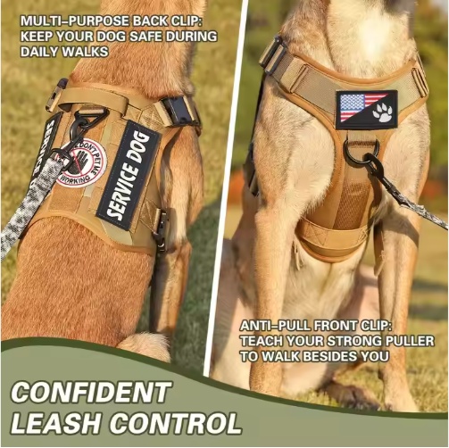 Tactical Dog Car Harness — No-Pull Reflective Vest with Metal Buckle for Large Dogs - Image 5