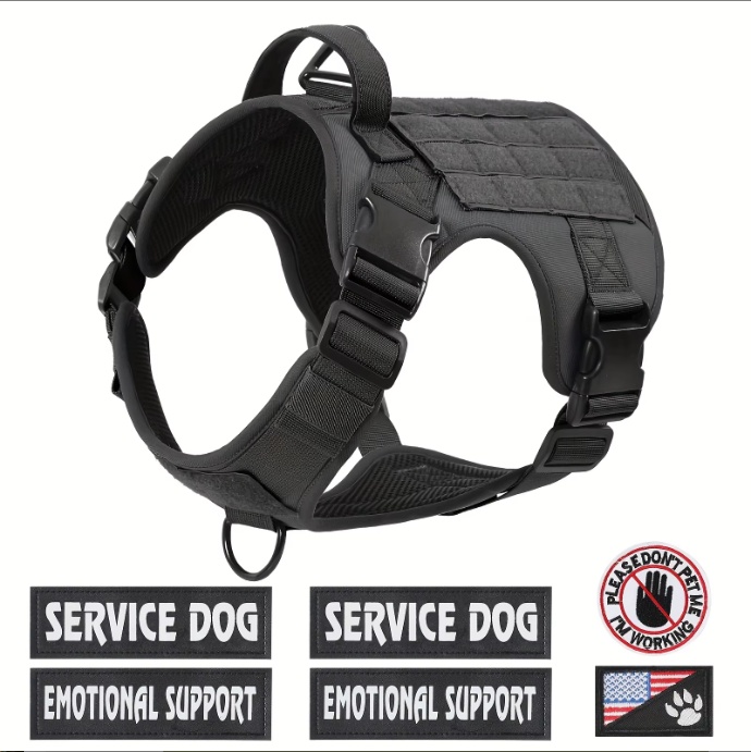 Tactical Dog Car Harness — No-Pull Reflective Vest with Metal Buckle for Large Dogs - Image 2