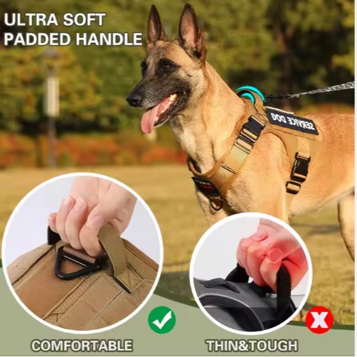 Tactical Dog Car Harness — No-Pull Reflective Vest with Metal Buckle for Large Dogs - Image 9